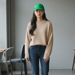 Stand Studio Bright Kelly Green Cia Faux Leather Grained Baseball Cap One Size